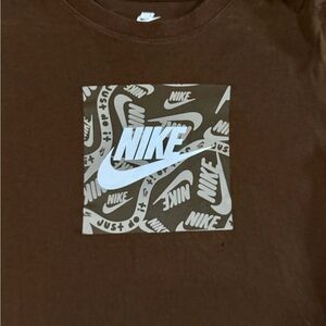 Nike Kids Brown Tee with White Graphic